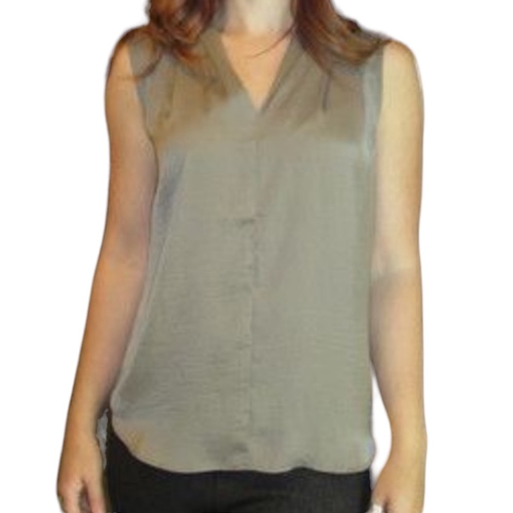 3 for $20 RENUAR Sleeveless Top Airflow Tank Blouse V-Neck Mock Neck Olive Green